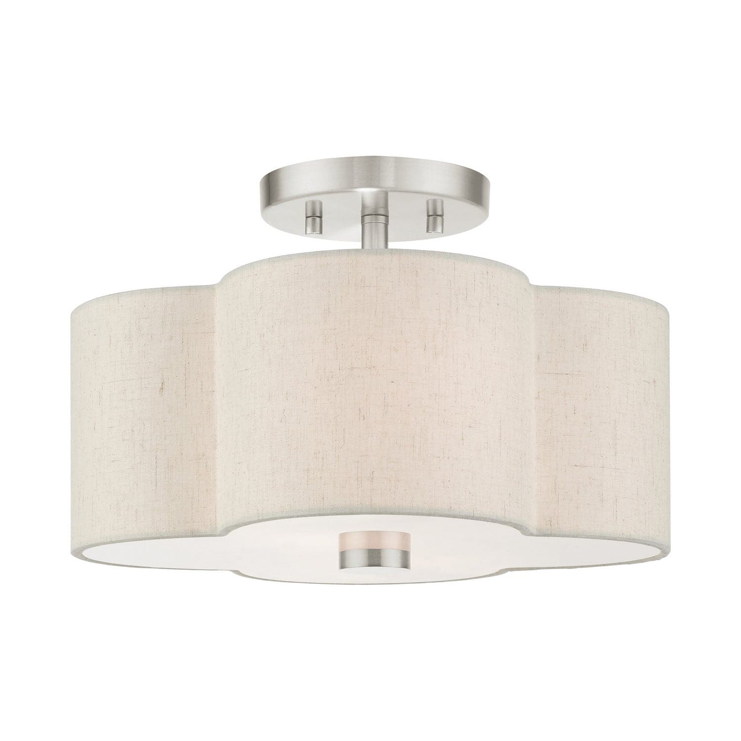 Livex Lighting - 58062-91 - Two Light Semi Flush Mount - Solstice - Brushed Nickel