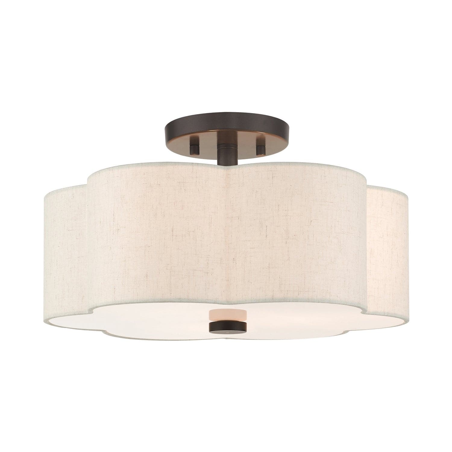 Livex Lighting - 58063-92 - Three Light Semi Flush Mount - Solstice - English Bronze