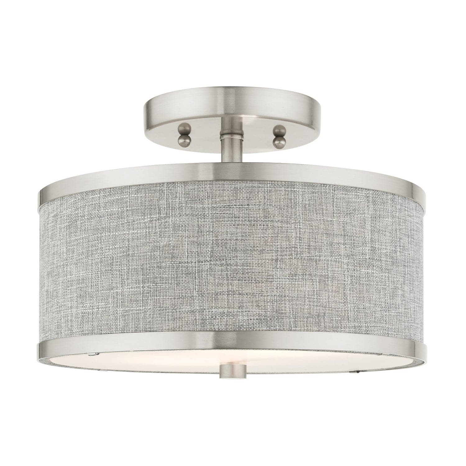 Livex Lighting - 60421-91 - Two Light Semi Flush Mount - Park Ridge - Brushed Nickel