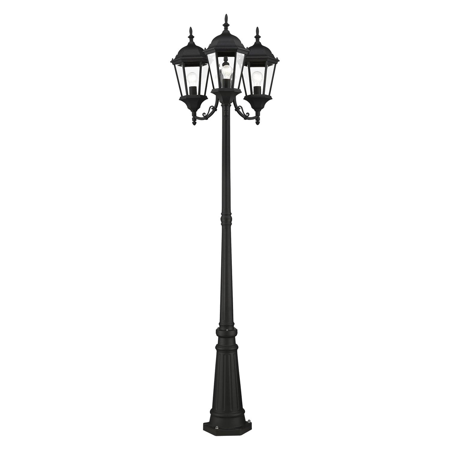 Livex Lighting - 7553-14 - Three Light Outdoor Post Mount - Hamilton - Textured Black