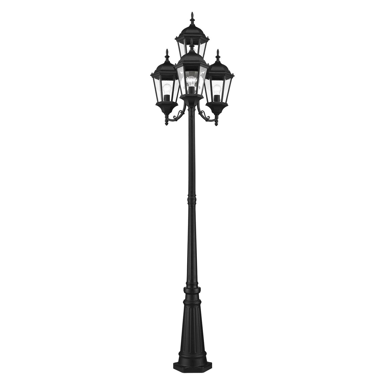 Livex Lighting - 7557-14 - Four Light Outdoor Post Mount - Hamilton - Textured Black