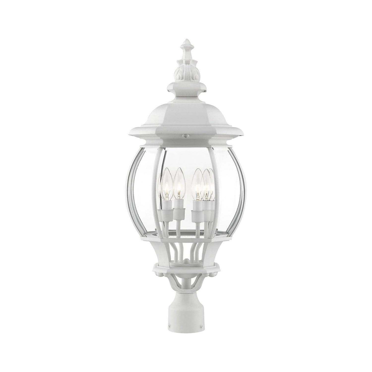 Livex Lighting - 7703-13 - Four Light Outdoor Post Top Lantern - Frontenac - Textured White