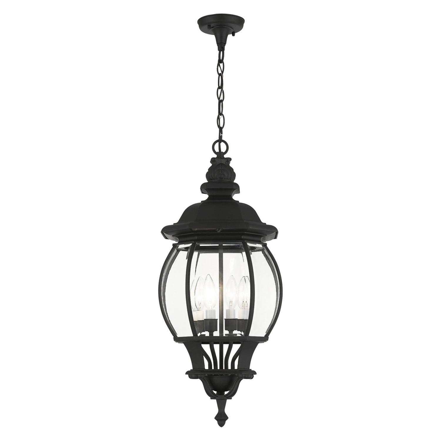 Livex Lighting - 7705-14 - Four Light Outdoor Pendant - Frontenac - Textured Black