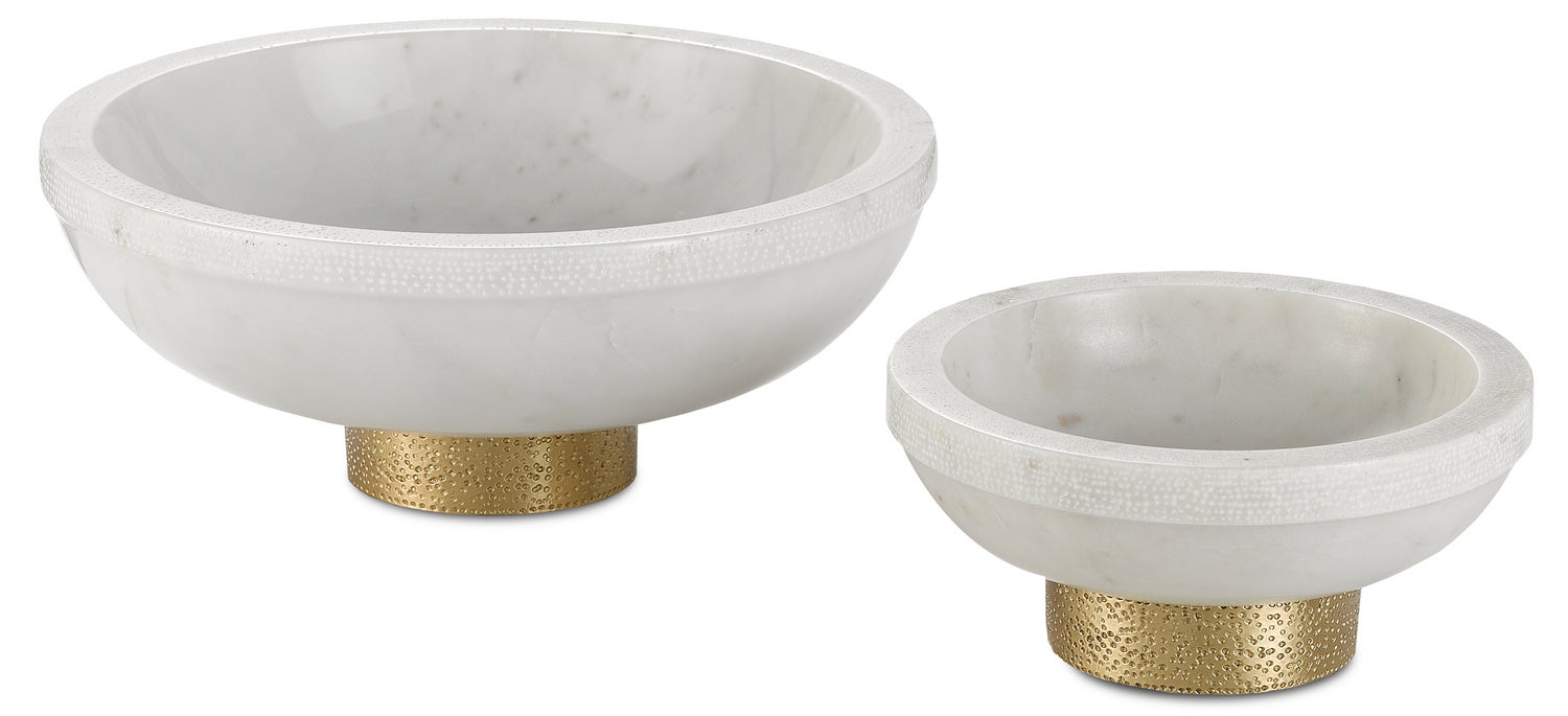 Bowl from the Valor collection in White/Brass finish