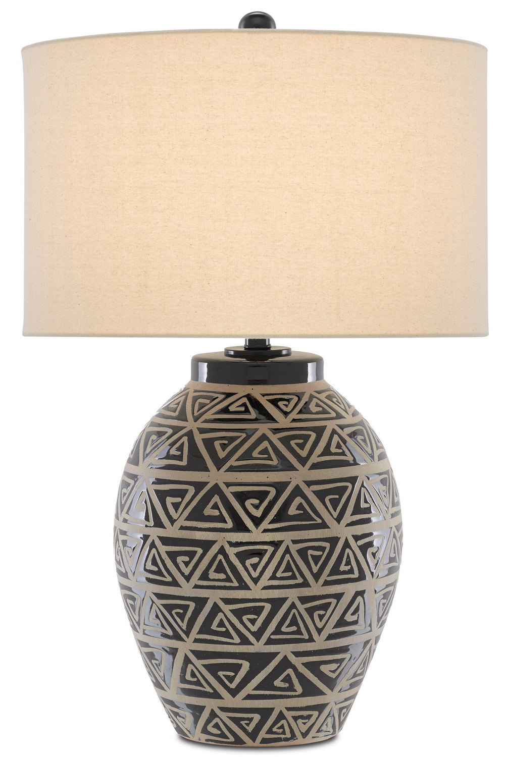 One Light Table Lamp from the Himba collection in Glossy Black/Sand finish