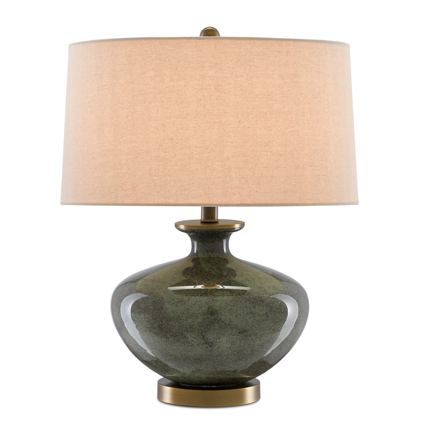 One Light Table Lamp from the Greenlea collection in Dark Gray/Moss Green/Antique Brass finish