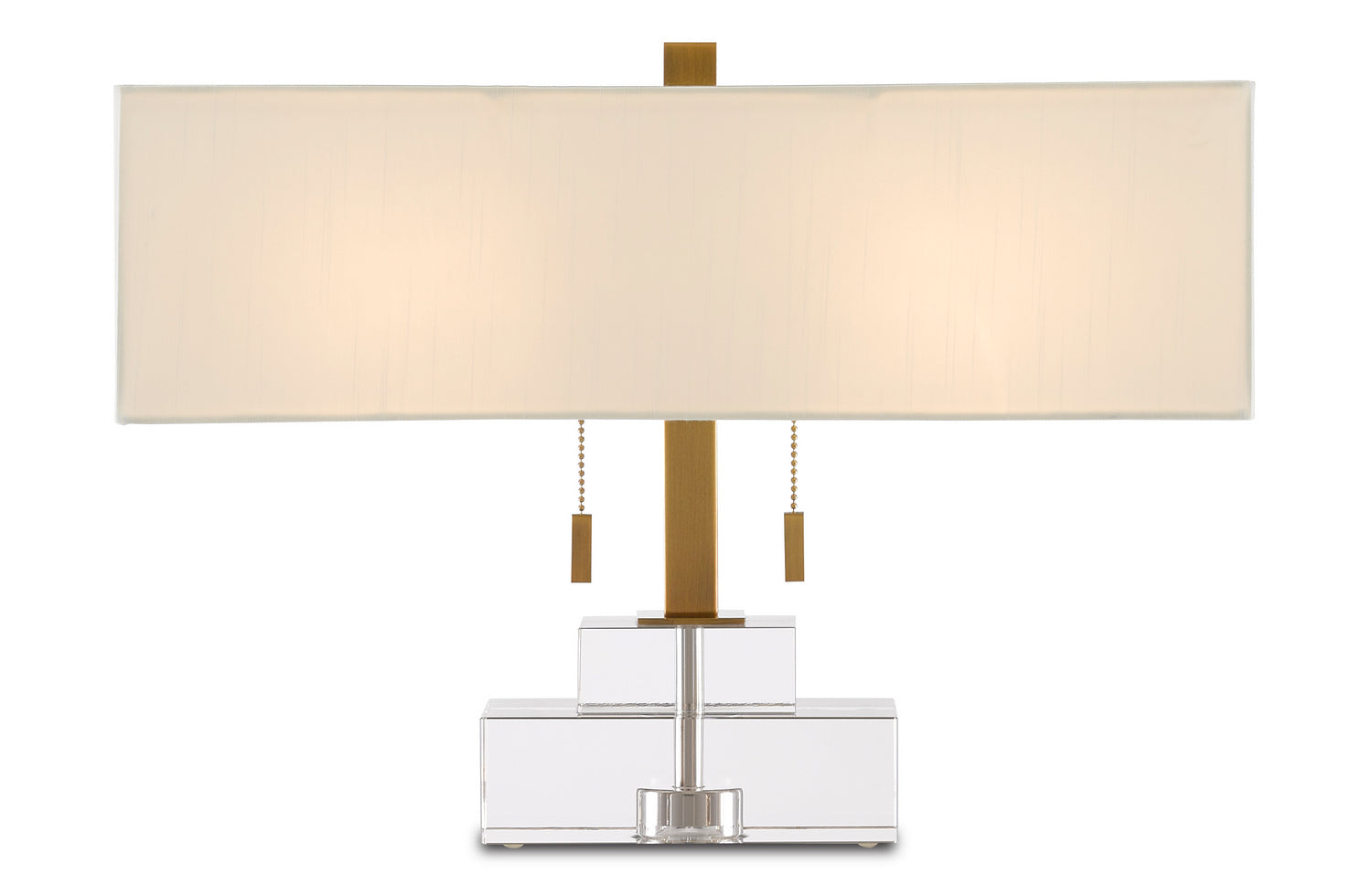 Two Light Table Lamp from the Chiara collection in Clear/Antique Brass finish