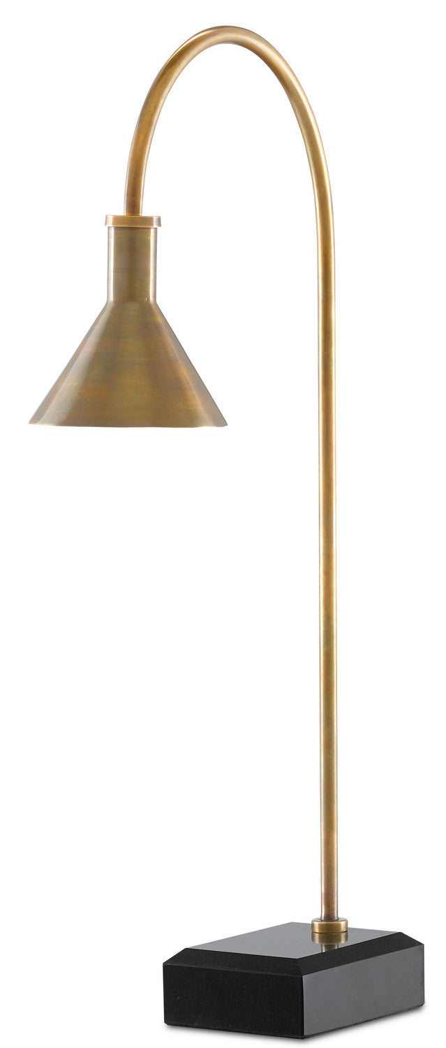 One Light Table Lamp from the Thayer collection in Vintage Brass/Black finish