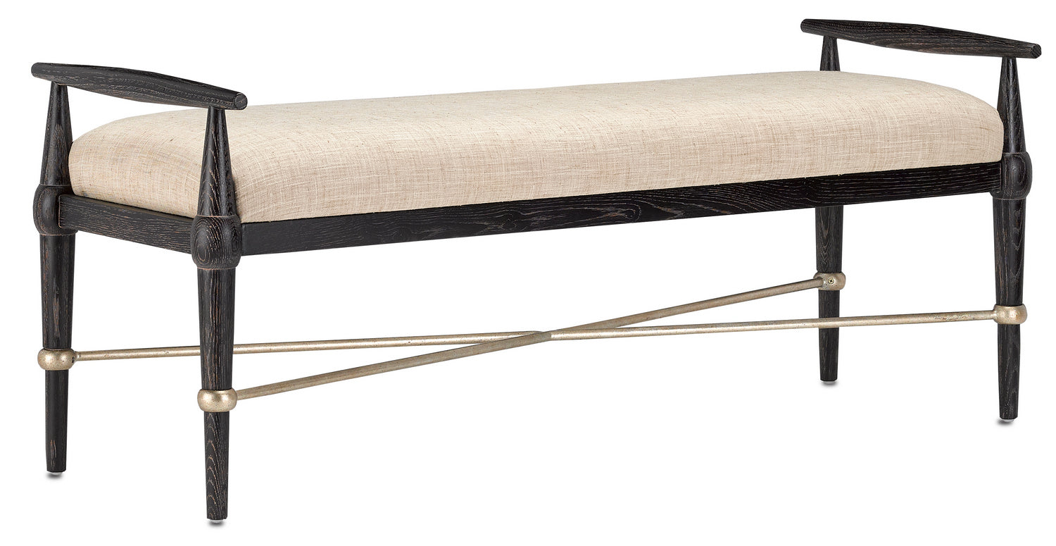 Bench from the Perrin collection in Ebonized Taupe/Silver Granello finish