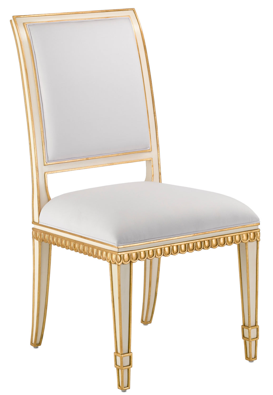 Chair from the Ines collection in Ivory/Antique Gold finish
