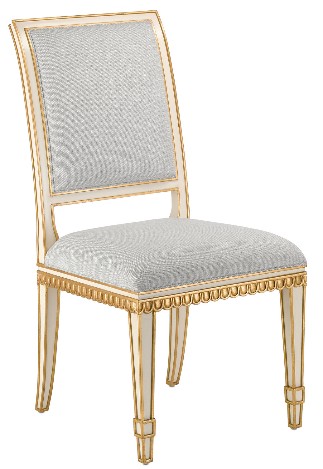 Chair from the Ines collection in Ivory/Antique Gold finish