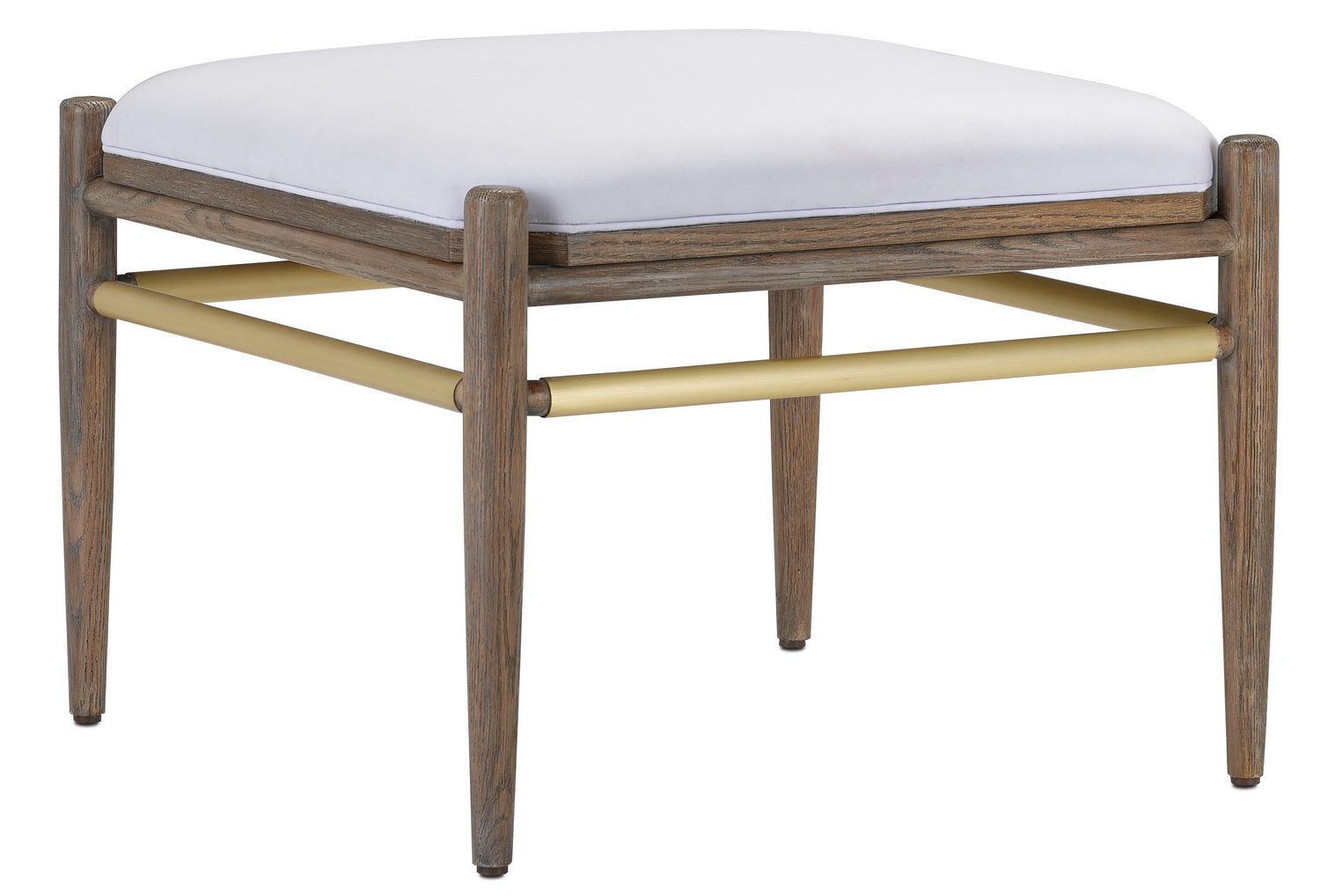 Ottoman from the Visby collection in Light Pepper/Brushed Brass finish