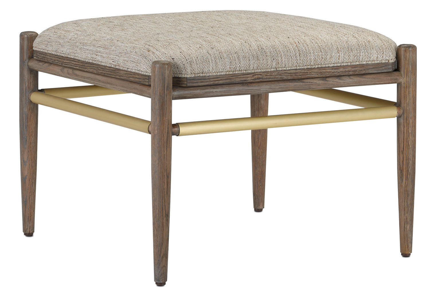 Ottoman from the Visby collection in Light Pepper/Brushed Brass finish