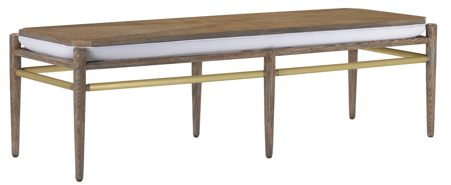 Bench from the Visby collection in Light Pepper/Brushed Brass finish