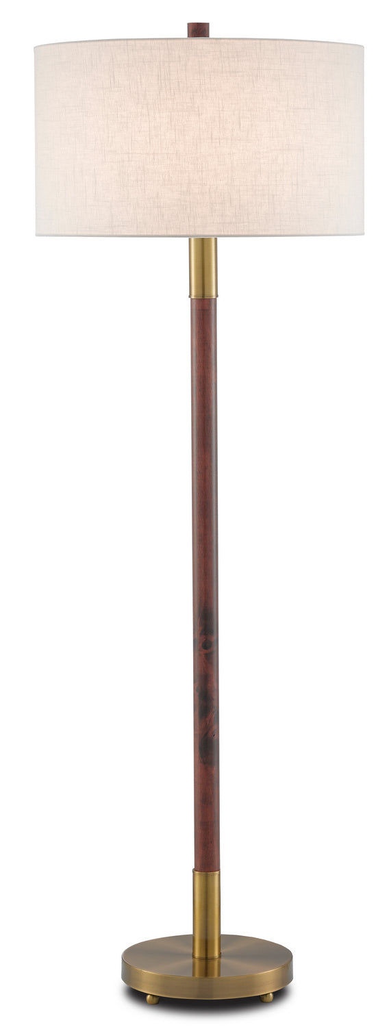 One Light Floor Lamp from the Bravo collection in Mahogany/Antique Brass finish