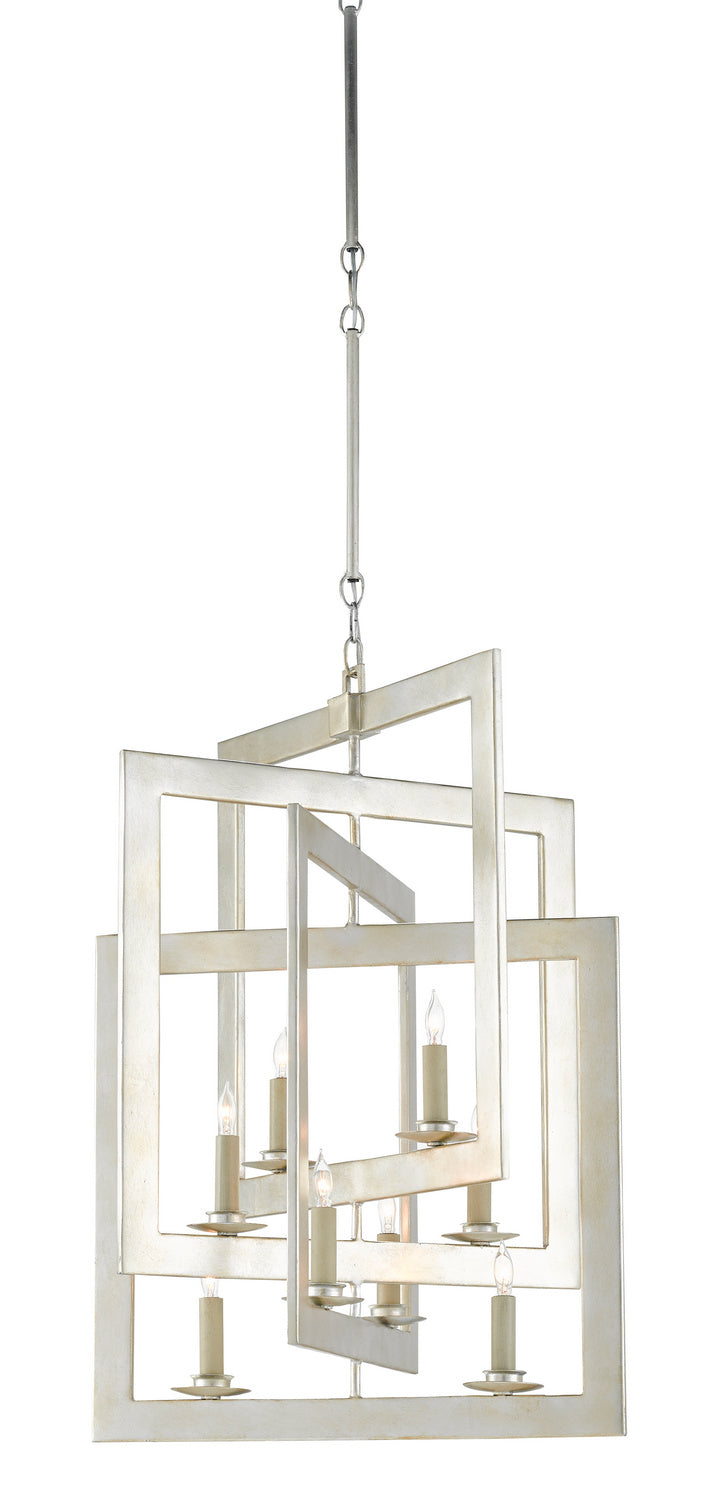 Eight Light Chandelier from the Middleton collection in Contemporary Silver Leaf finish