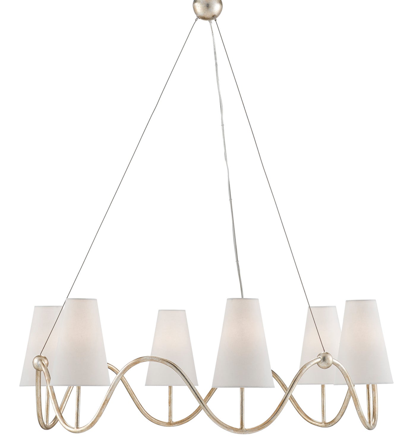 Six Light Chandelier from the Kadir collection in Silver Granello finish