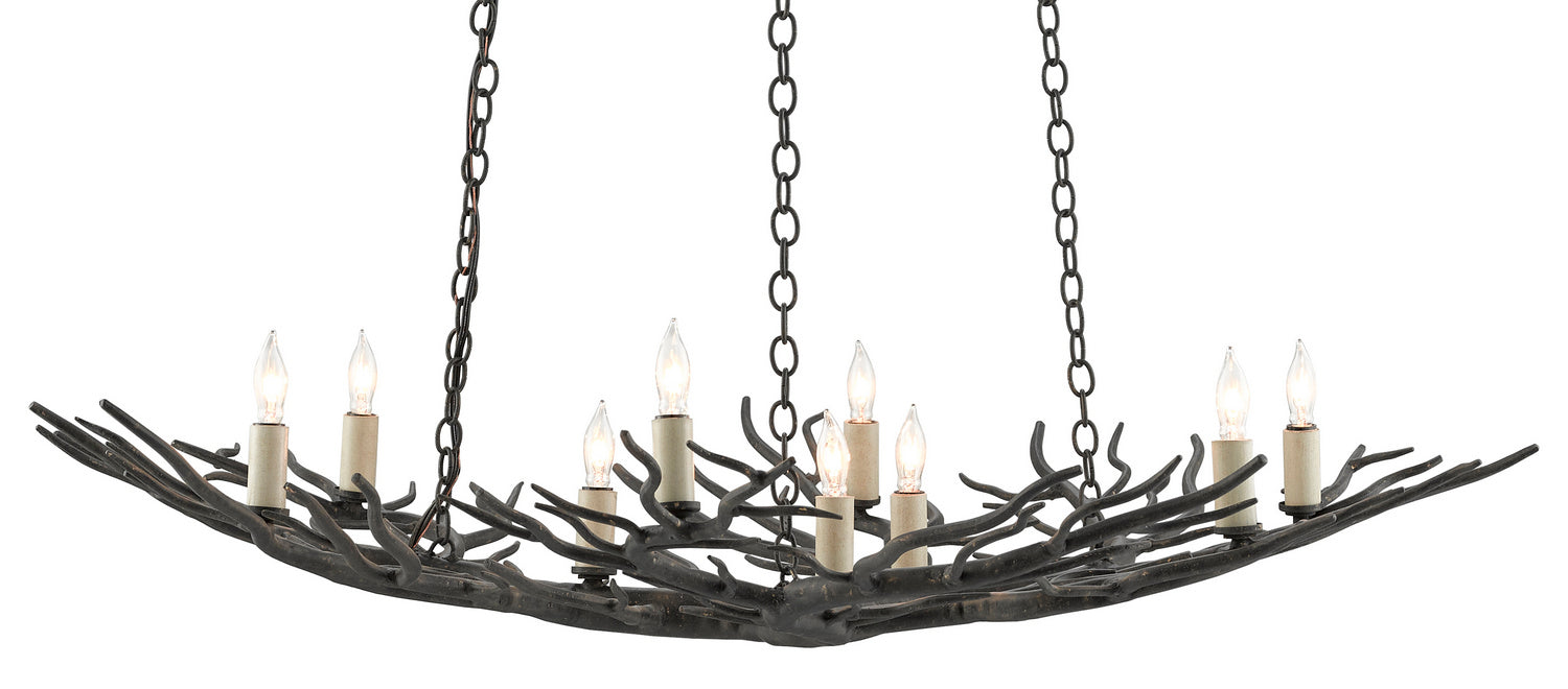 Nine Light Chandelier from the Rainforest collection in Rustic Bronze finish