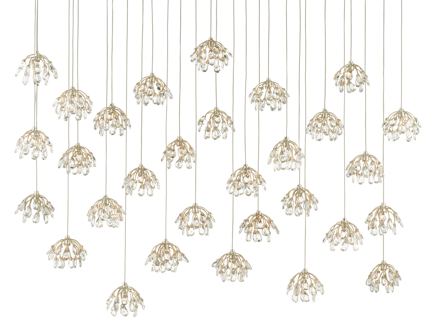 30 Light Pendant from the Crystal collection in Crystal/Contemporary Silver/Silver finish