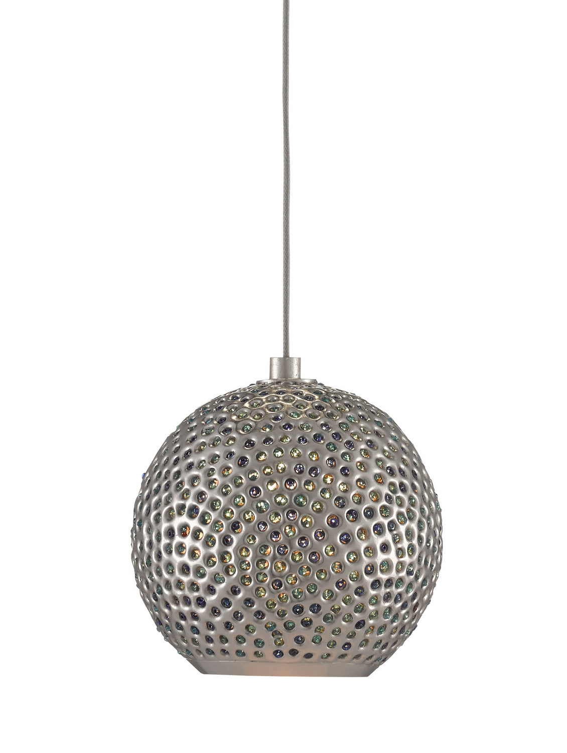 One Light Pendant from the Giro collection in Painted Silver/Nickel/Blue finish