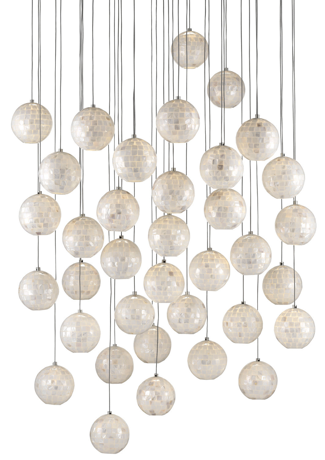 36 Light Pendant from the Finhorn collection in Painted Silver/Pearl finish