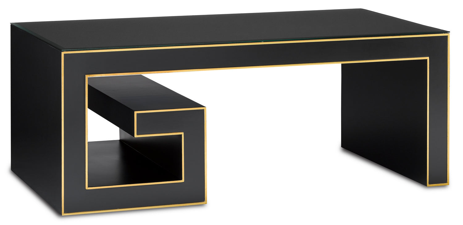 Cocktail Table from the Barry Goralnick collection in Caviar Black/Gold finish