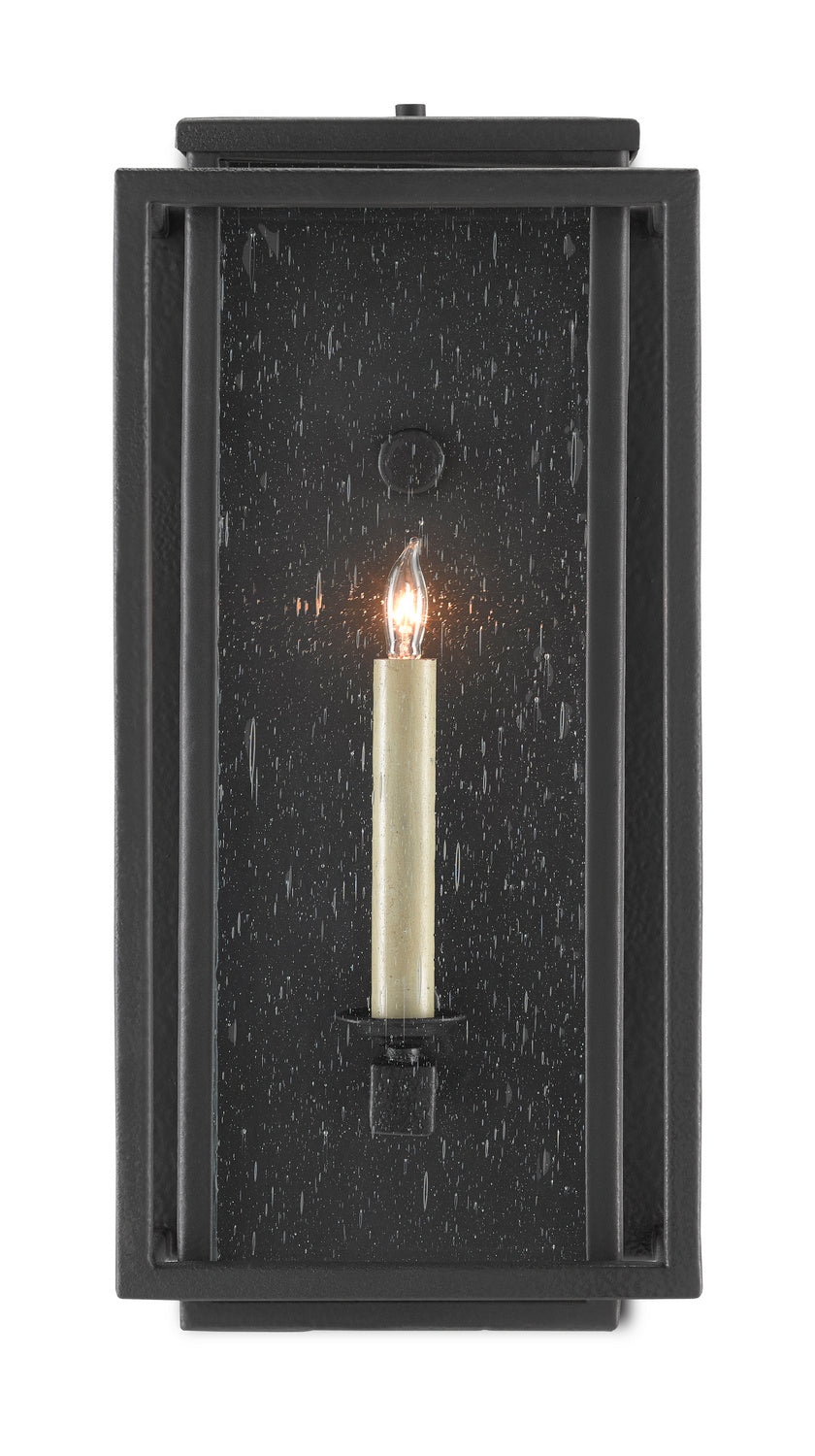 One Light Outdoor Wall Sconce from the Wright collection in Midnight finish