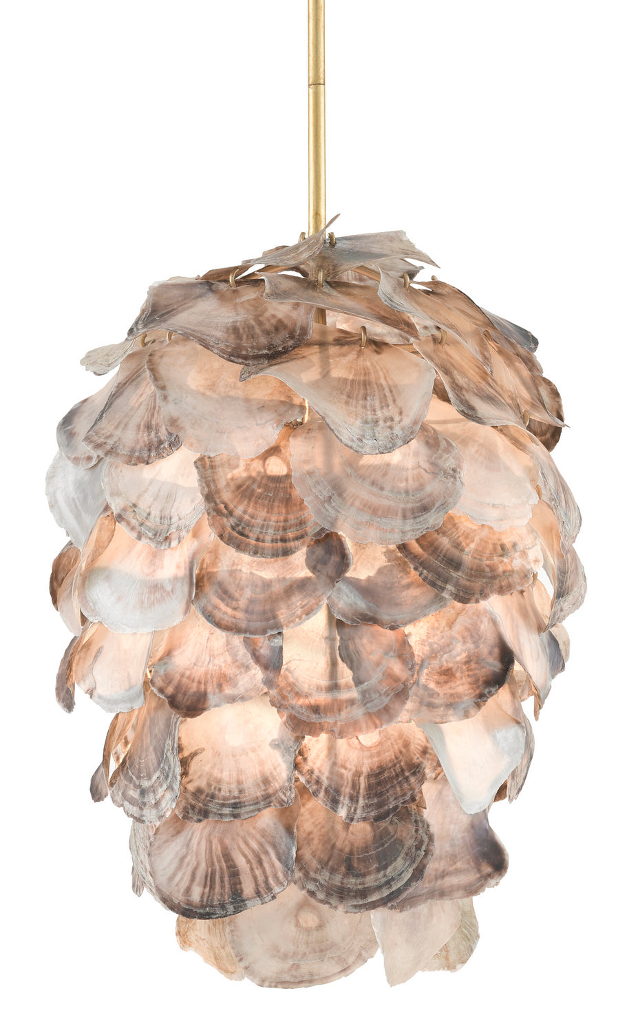 One Light Pendant from the Cruselle collection in Contemporary Gold Leaf/Painted Gold/Natural Shell finish