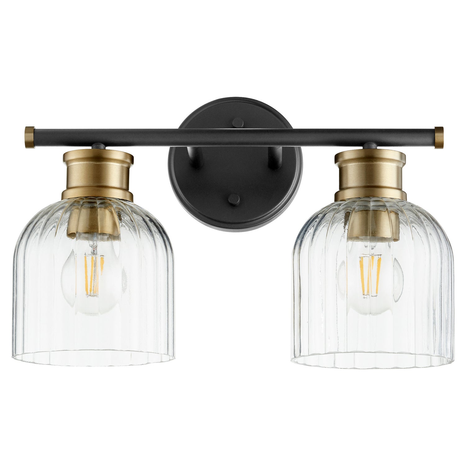 Quorum - 510-2-6980 - Two Light Vanity - Monarch - Textured Black w/ Aged Brass