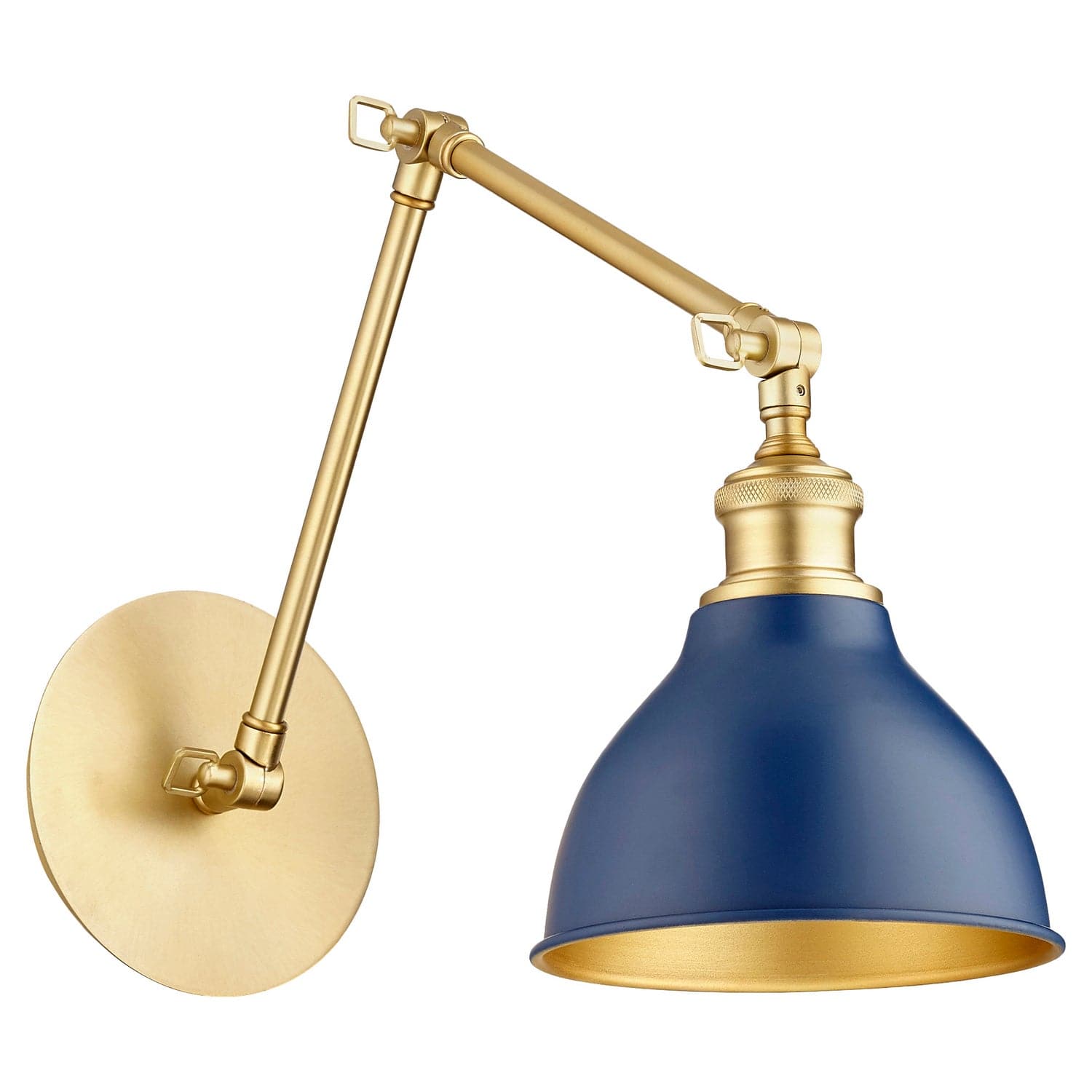 Quorum - 5392-3280 - One Light Wall Mount - 5392 Wall Mounts - Aged Brass w/ Blue