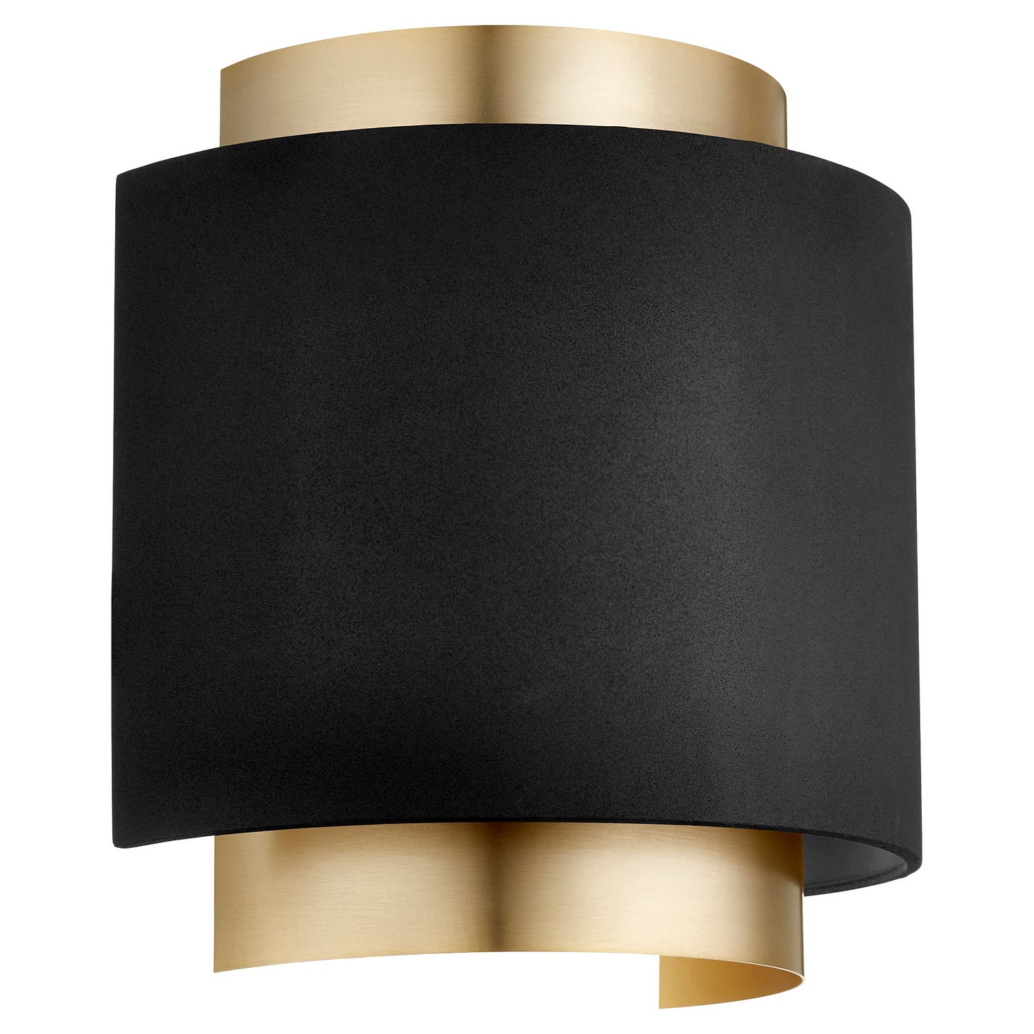 Quorum - 5610-6980 - One Light Wall Sconce - 5610 Half Drum Sconce - Textured Black w/ Aged Brass