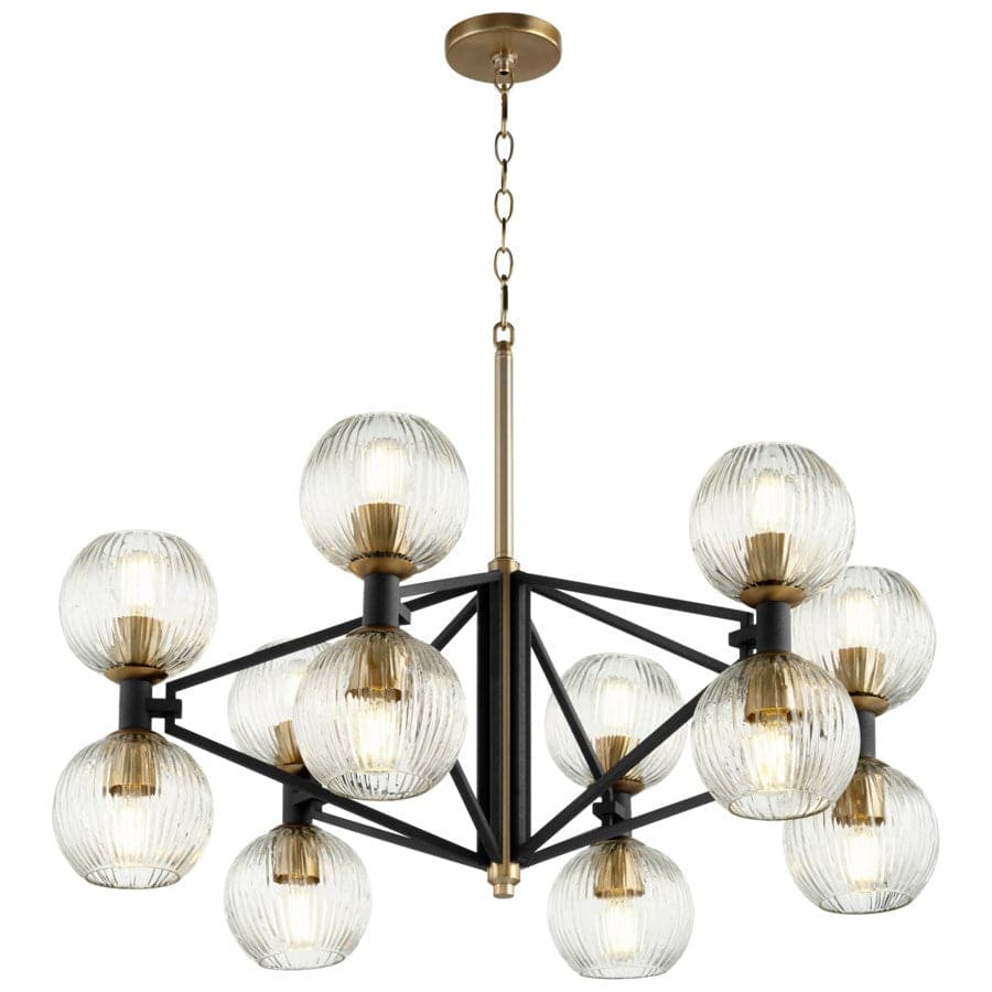 Cyan - 10966 - 12 Light Chandelier - Noir / Aged Brass