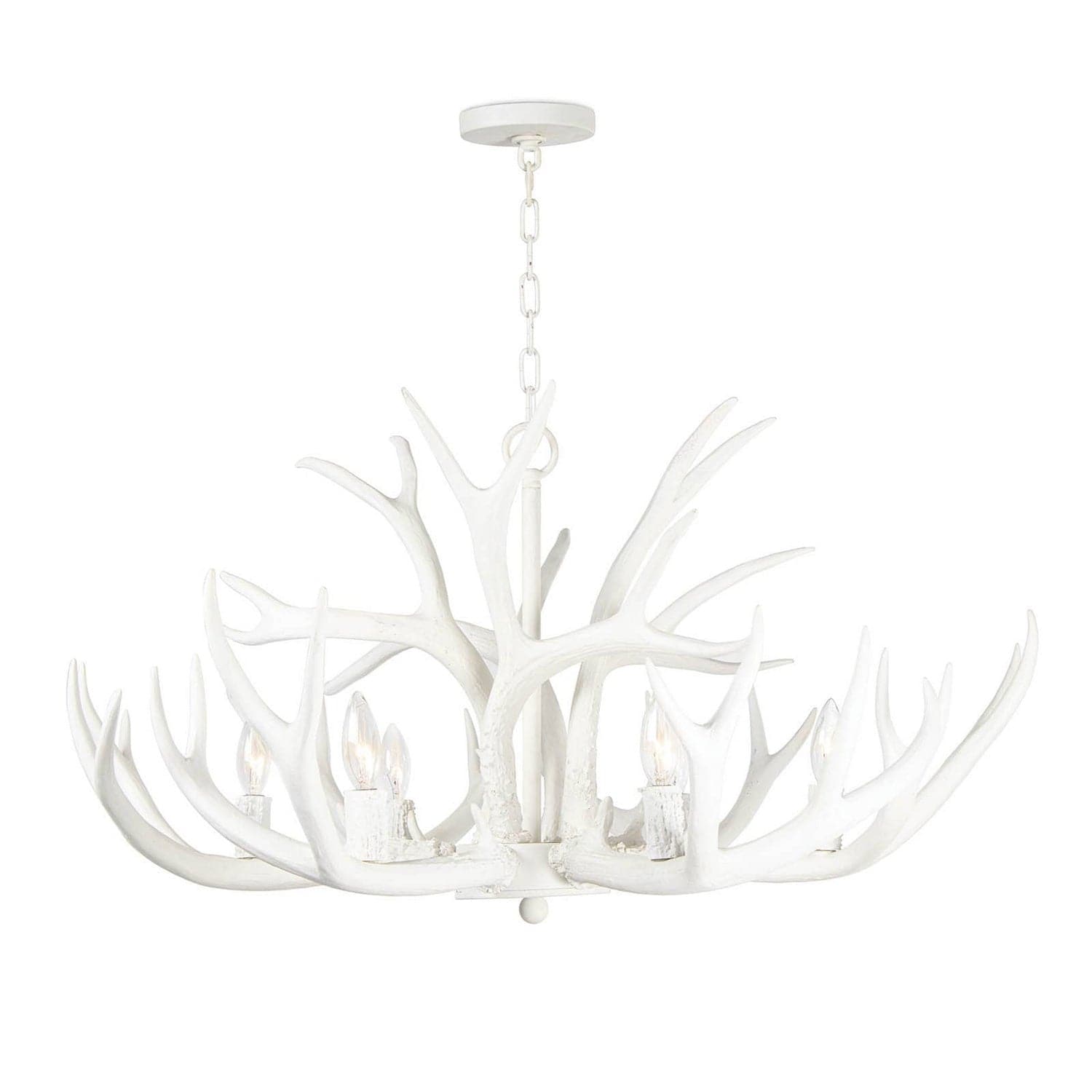 Regina Andrew - 16-1064WT - Six Light Chandelier - Antler - White