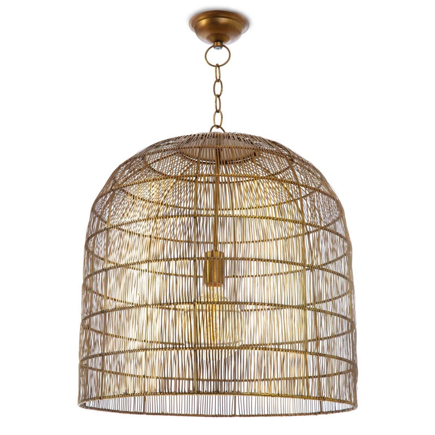 Regina Andrew - 16-1294BRS - One Light Pendant - Fresco - Brass