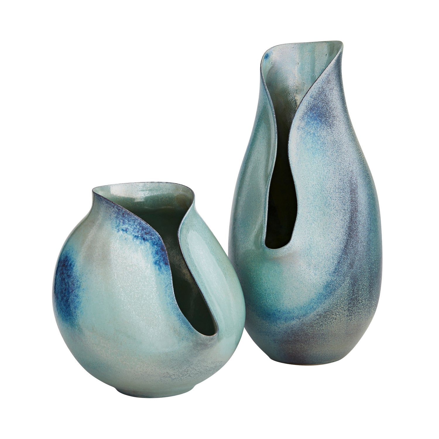 Vases, Set of 2 from the Isaac collection in Waterfall Reactive finish