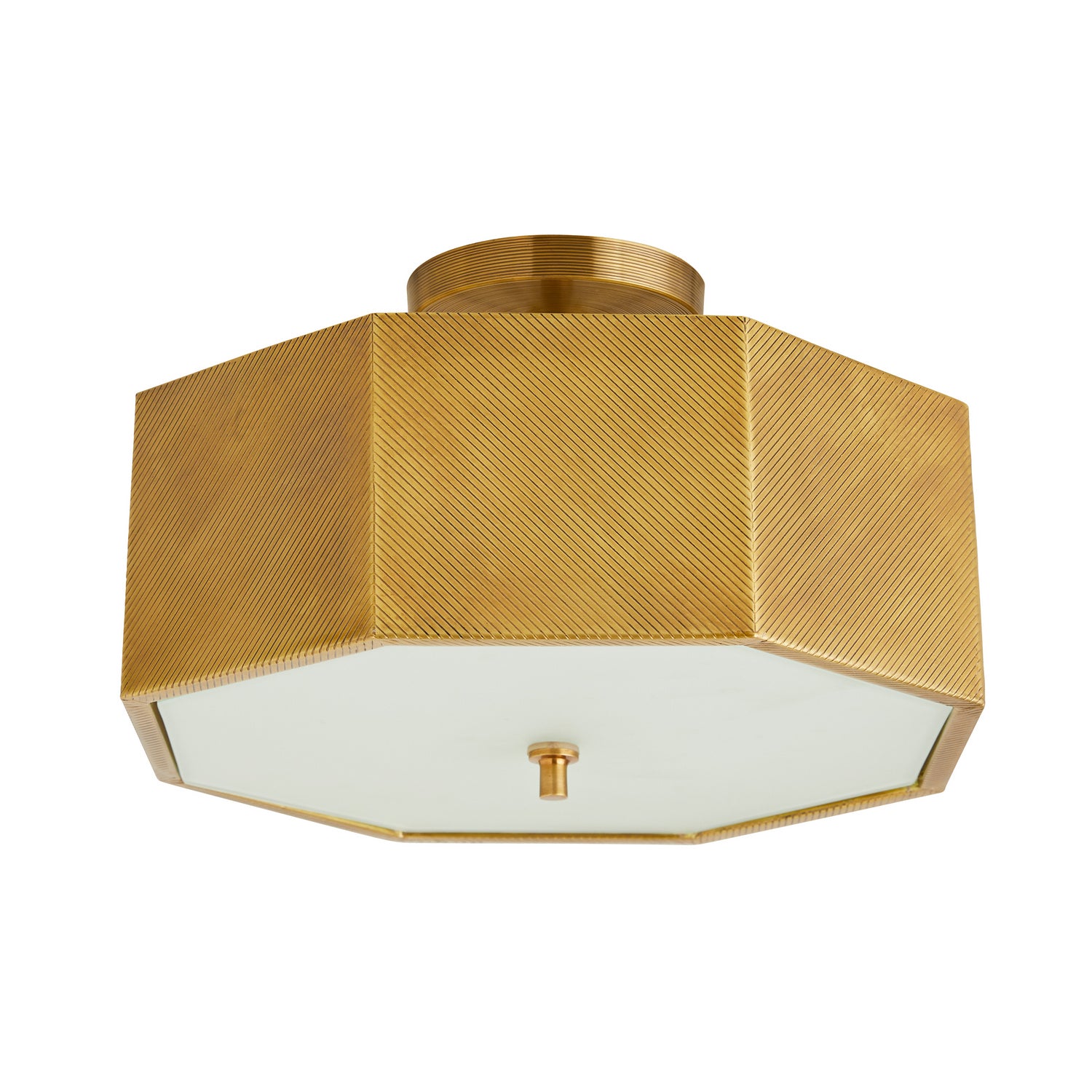 Two Light Semi-Flush Mount from the Grespan collection in Antique Brass finish