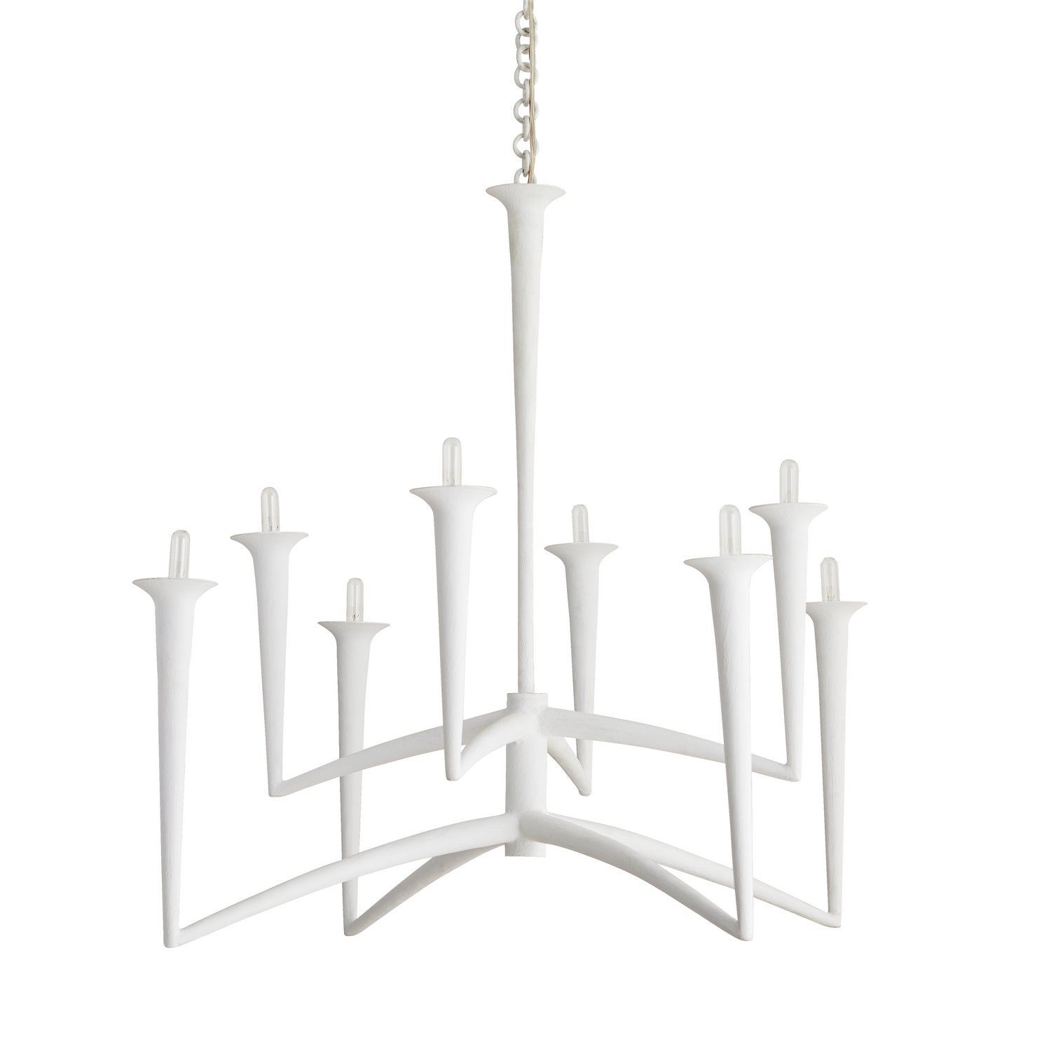 Eight Light Chandelier from the Isma collection in White Gesso finish