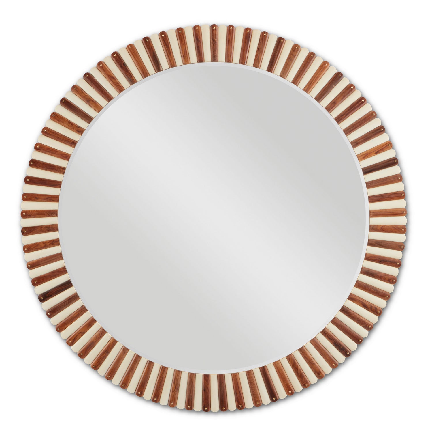 Mirror from the Muse collection in Natural/Ivory/Brass/Mirror finish