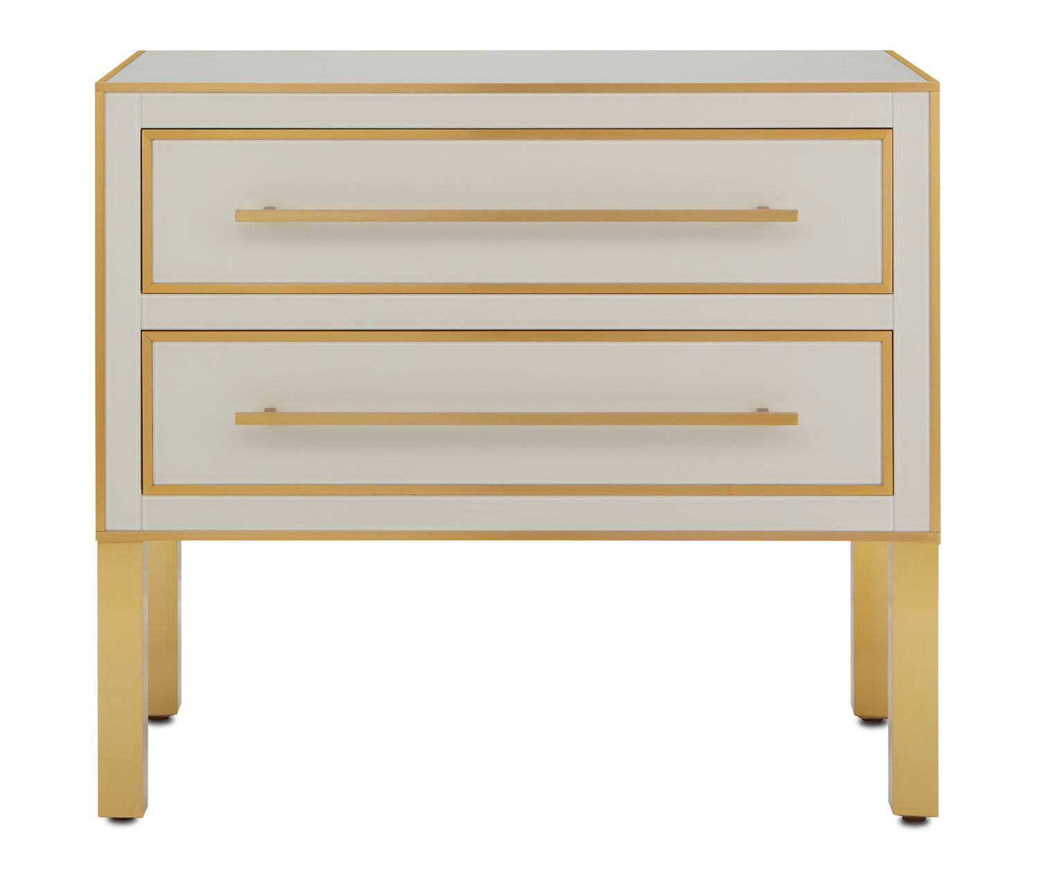 Chest from the Arden collection in Ivory/Satin Brass finish
