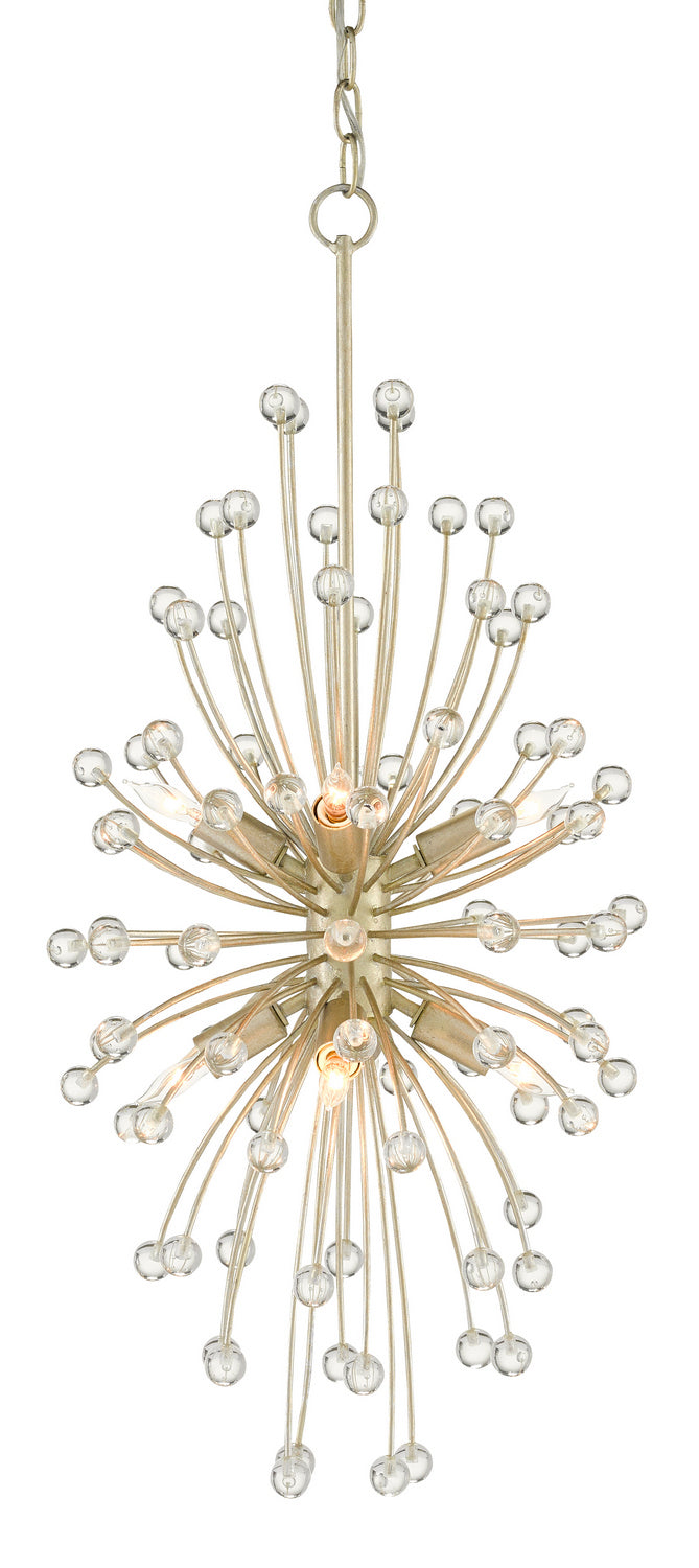 Eight Light Chandelier from the Chrysalis collection in Contemporary Silver Leaf/Clear finish
