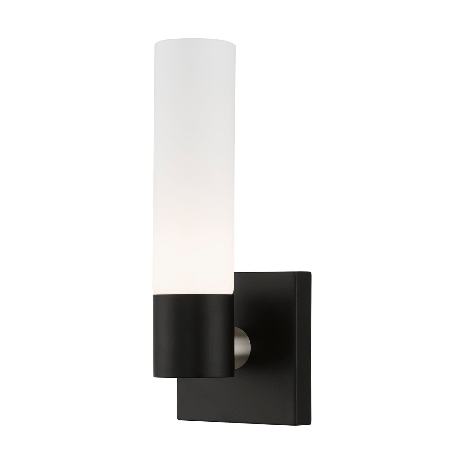 Livex Lighting - 10101-04 - One Light Wall Sconce - Aero - Black w/ Brushed Nickel