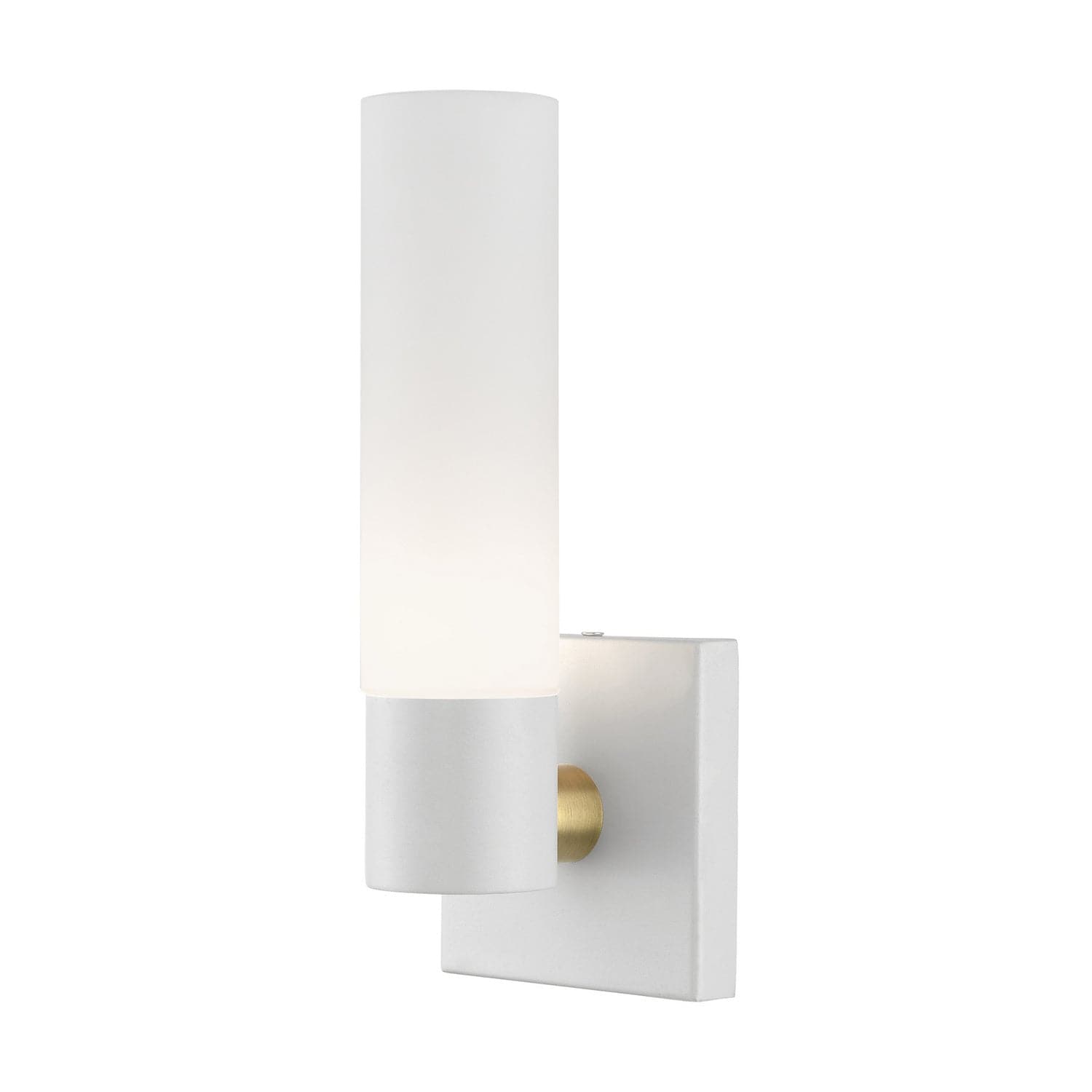 Livex Lighting - 10101-13 - One Light Wall Sconce - Aero - Textured White w/ Antique Brass