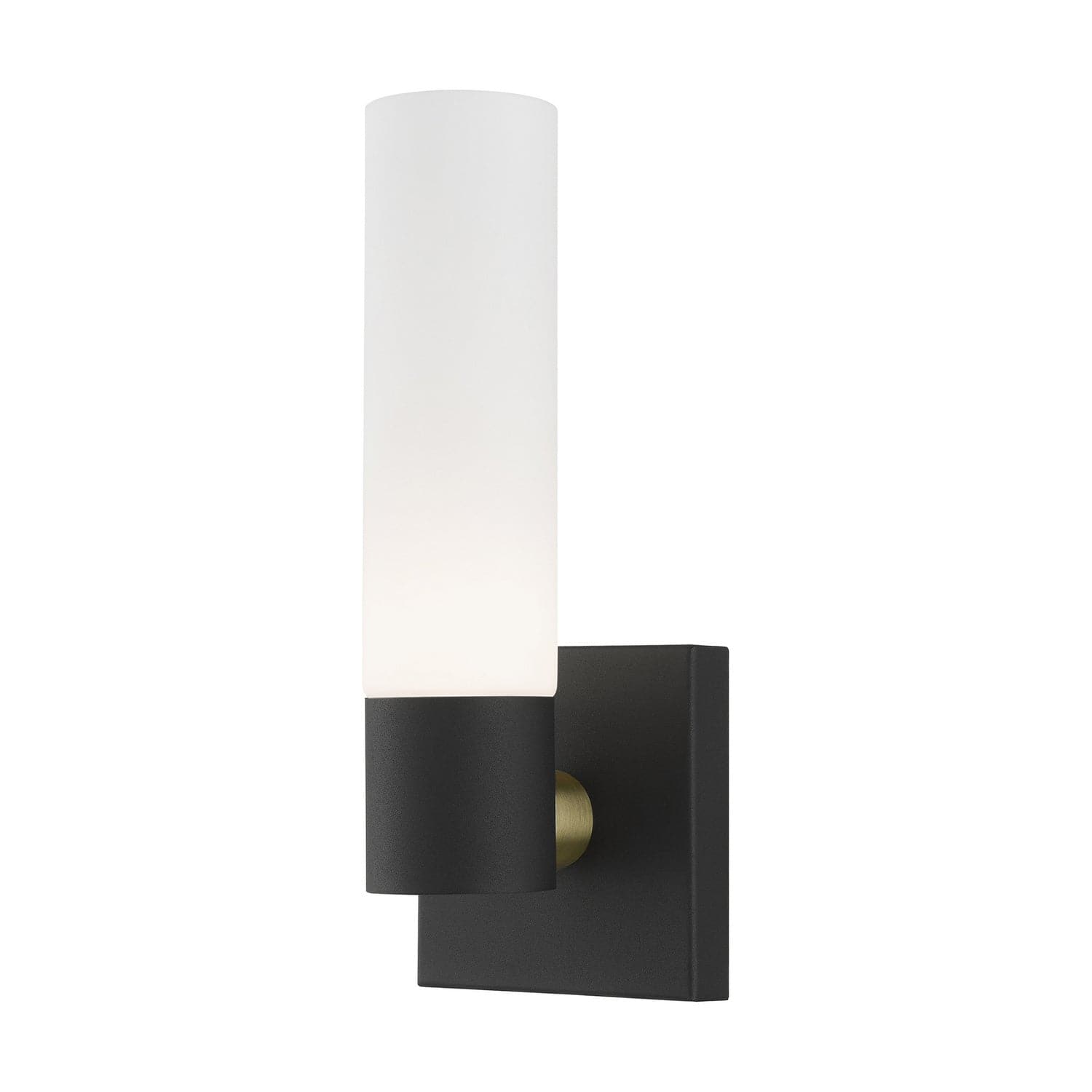Livex Lighting - 10101-14 - One Light Wall Sconce - Aero - Textured Black w/ Antique Brass