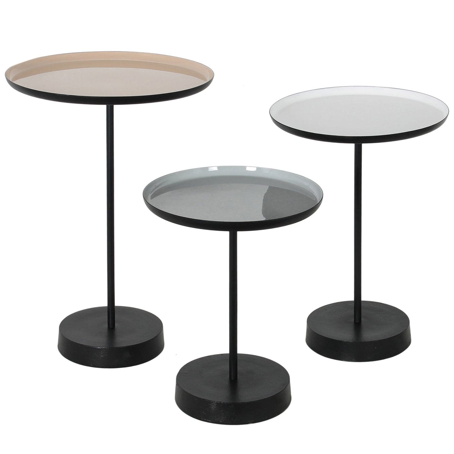 Renwil - TA111 - Accent Table - Stepping Stone - White/Beige/Grey Powder Coated/ Enamel