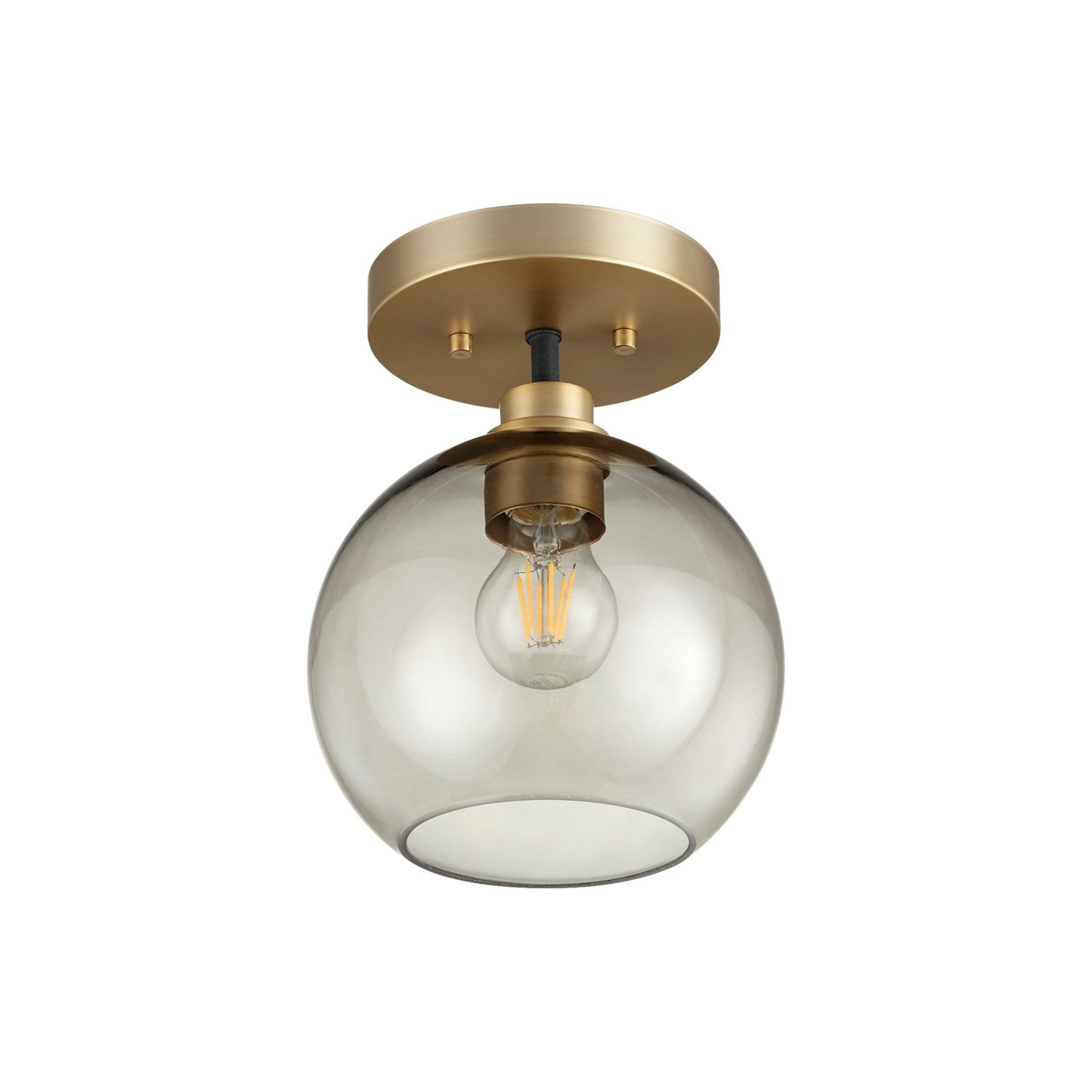 Quorum - 372-1-6980 - One Light Ceiling Mount - Clarion - Textured Black w/ Aged Brass