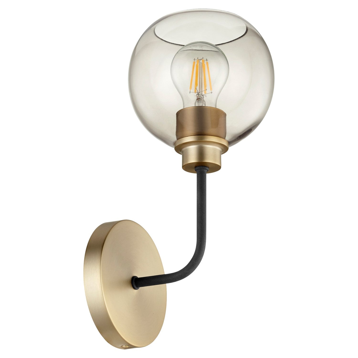 Quorum - 572-1-6980 - One Light Wall Mount - Clarion - Textured Black w/ Aged Brass