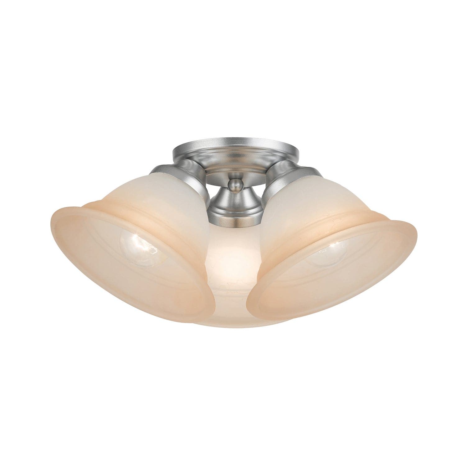 Livex Lighting - 40729-81 - Three Light Flush Mount - Wynnewood - Painted Satin Nickel