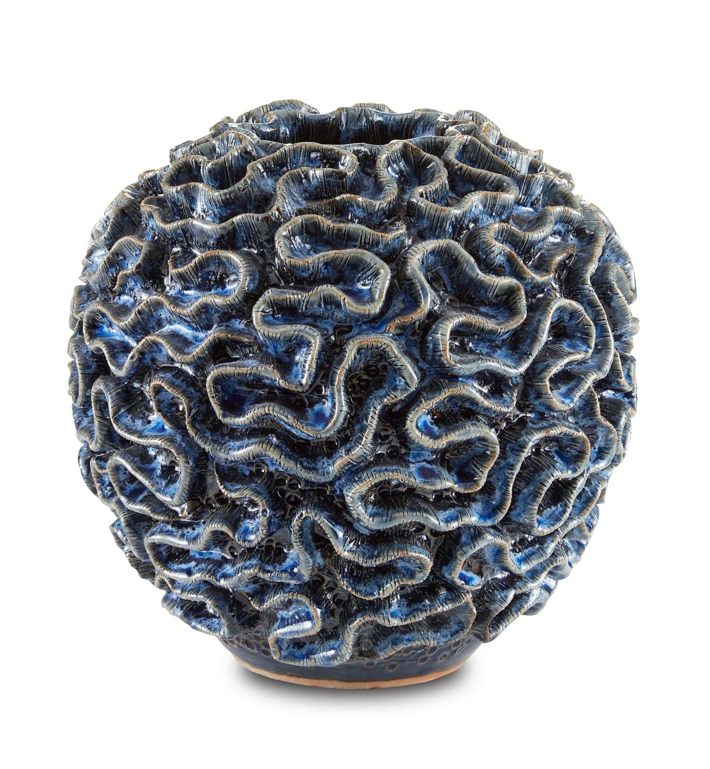 Vase from the Milos collection in Blue finish