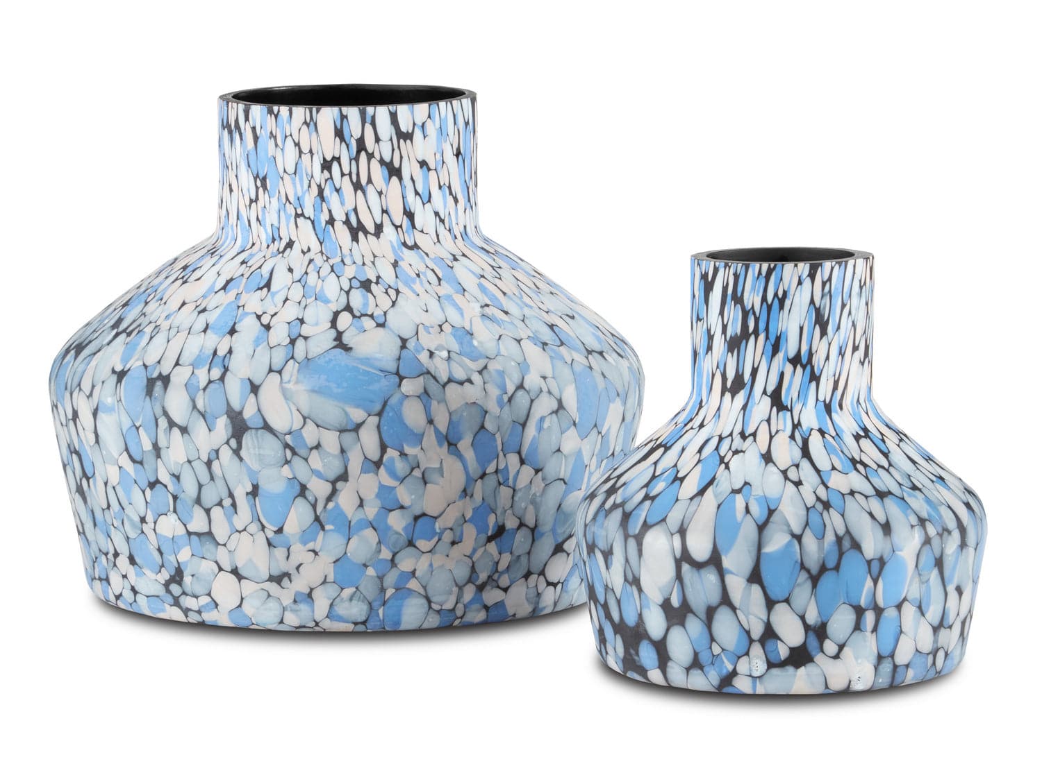 Vase from the Niva collection in Black/Blue finish