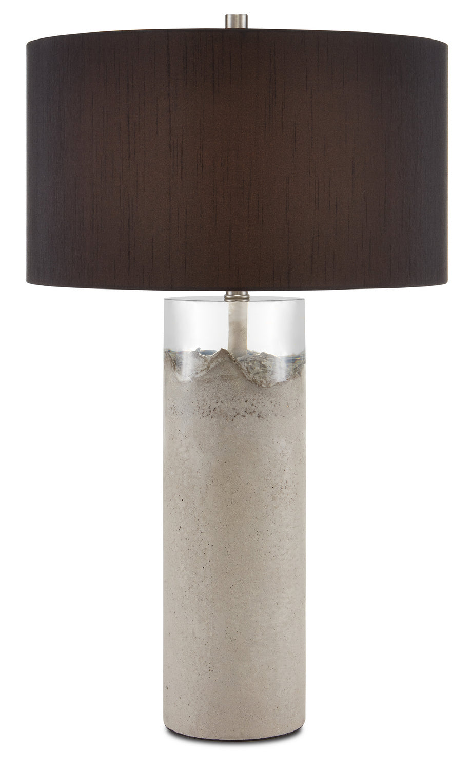 One Light Table Lamp from the Edfu collection in Concrete/Clear/Black finish